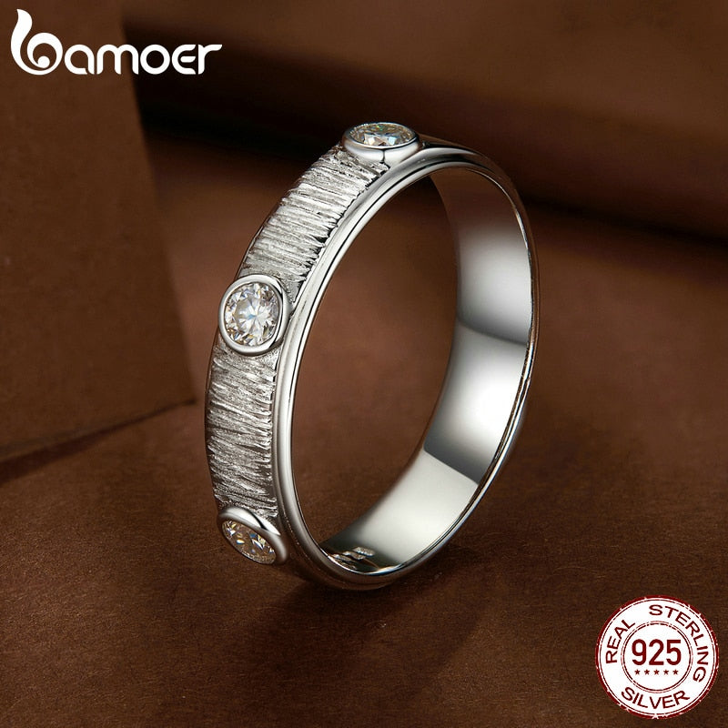 Anel Masculino Moissanite Delicado Bamoer