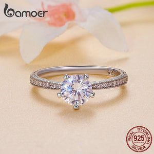 Anel Moissanite Coração Eterno Bamoer