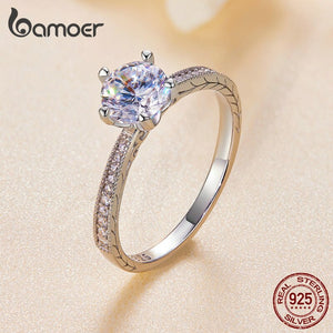 Anel Moissanite Coração Eterno Bamoer