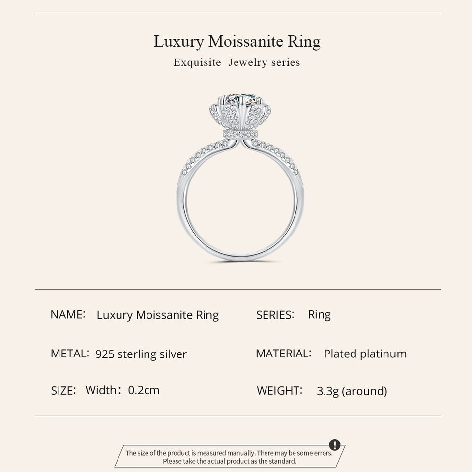 Anel de Luxo Moissanite 1 Quilate