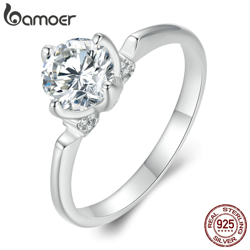 Anel de Casamento Moissanite Brilhante Bamoer