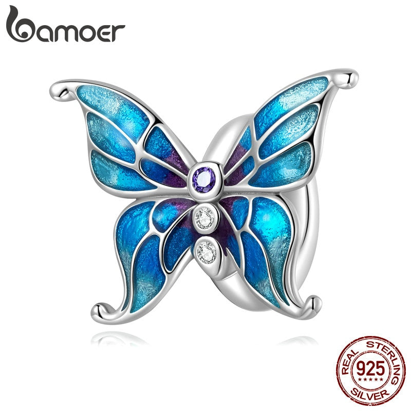 Pingente Borboleta Azul Bamoer