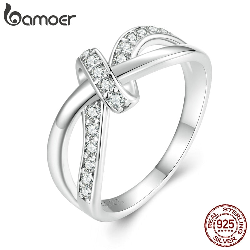 Anel Moissanite Luxo Requintado Bamoer