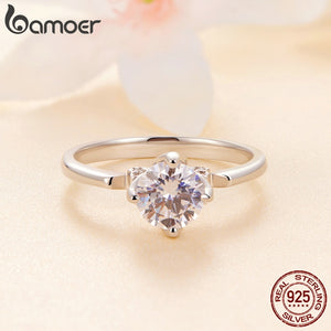 Anel de Casamento Moissanite Brilhante Bamoer